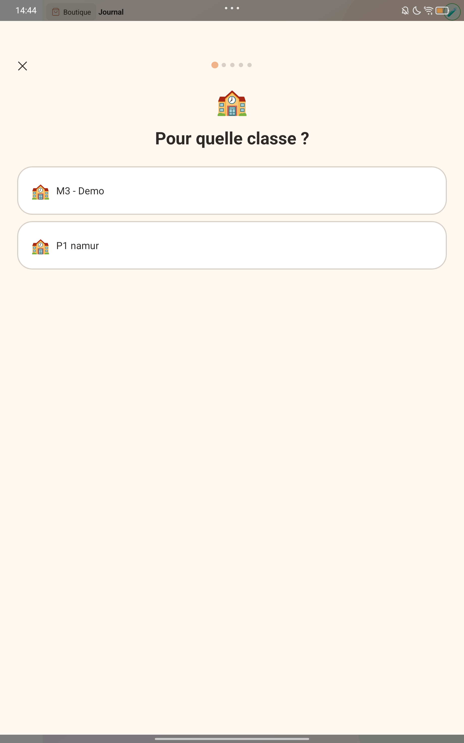 Sélection de la classe