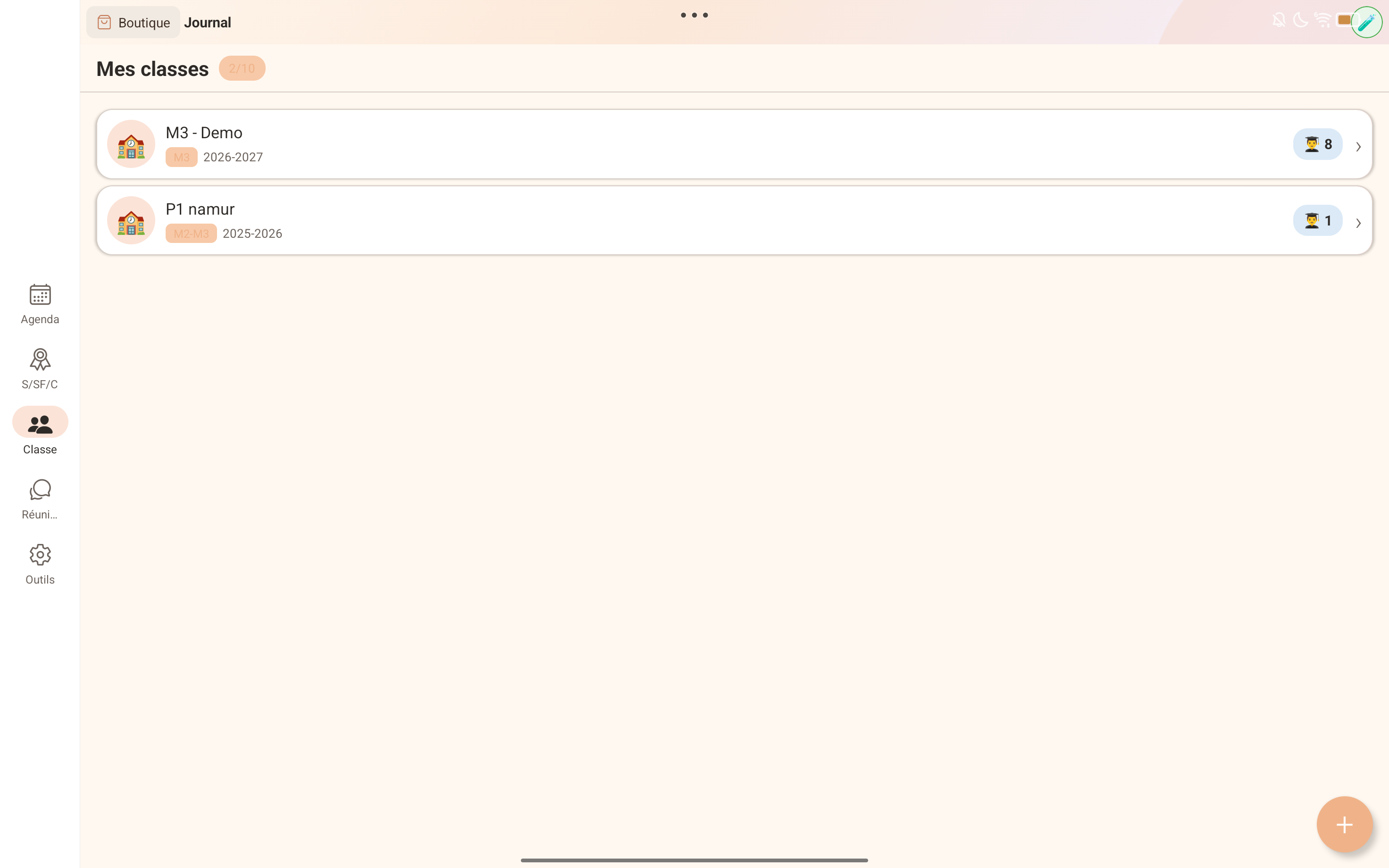Gestion des classes